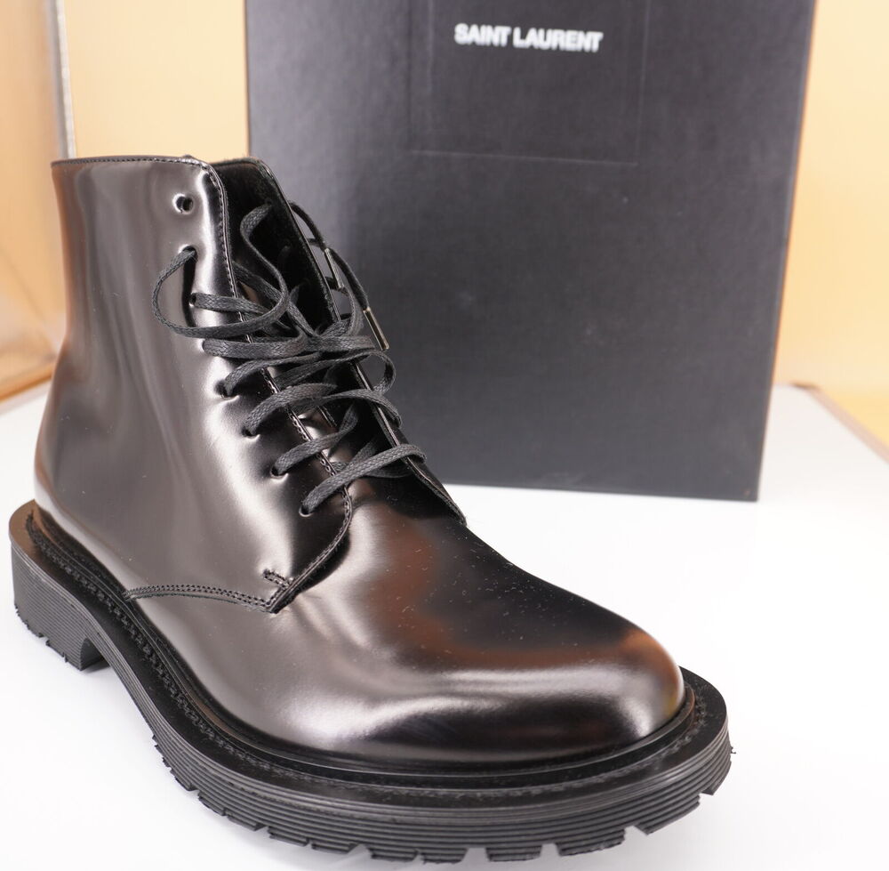 Saint Laurent Cesna 20 Lace-Up Loafer Ankle Army Boot SZ 39.5 NIB YSL $995 Black